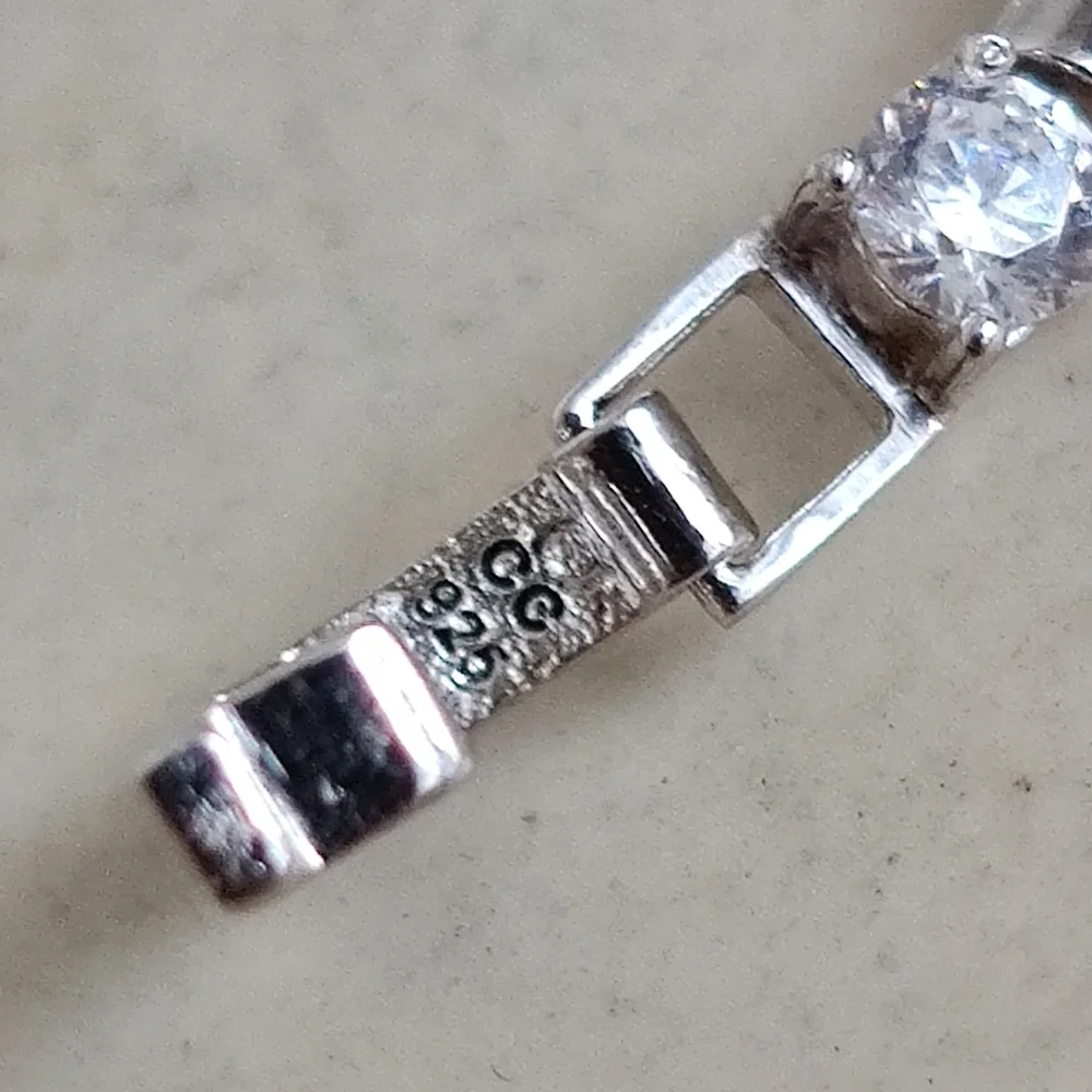 Elegant Sterling Silver and Cubic Zirconia Station Necklace - Picture 2 of 16